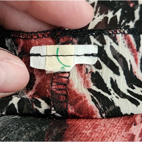 Miley Cyrus x Max Azria Pink & Black Animal Print Sheer Caftan Style Blouse XL - Picture 8 of 8